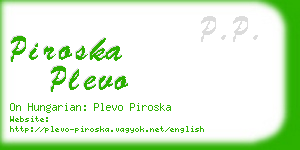 piroska plevo business card